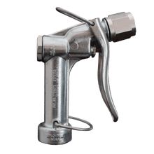 An image of a Tri-Con garden hose sprayer with a reversible nozzle attached.